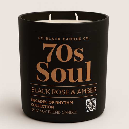 70s Soul Candle –  Black Rose + Amber