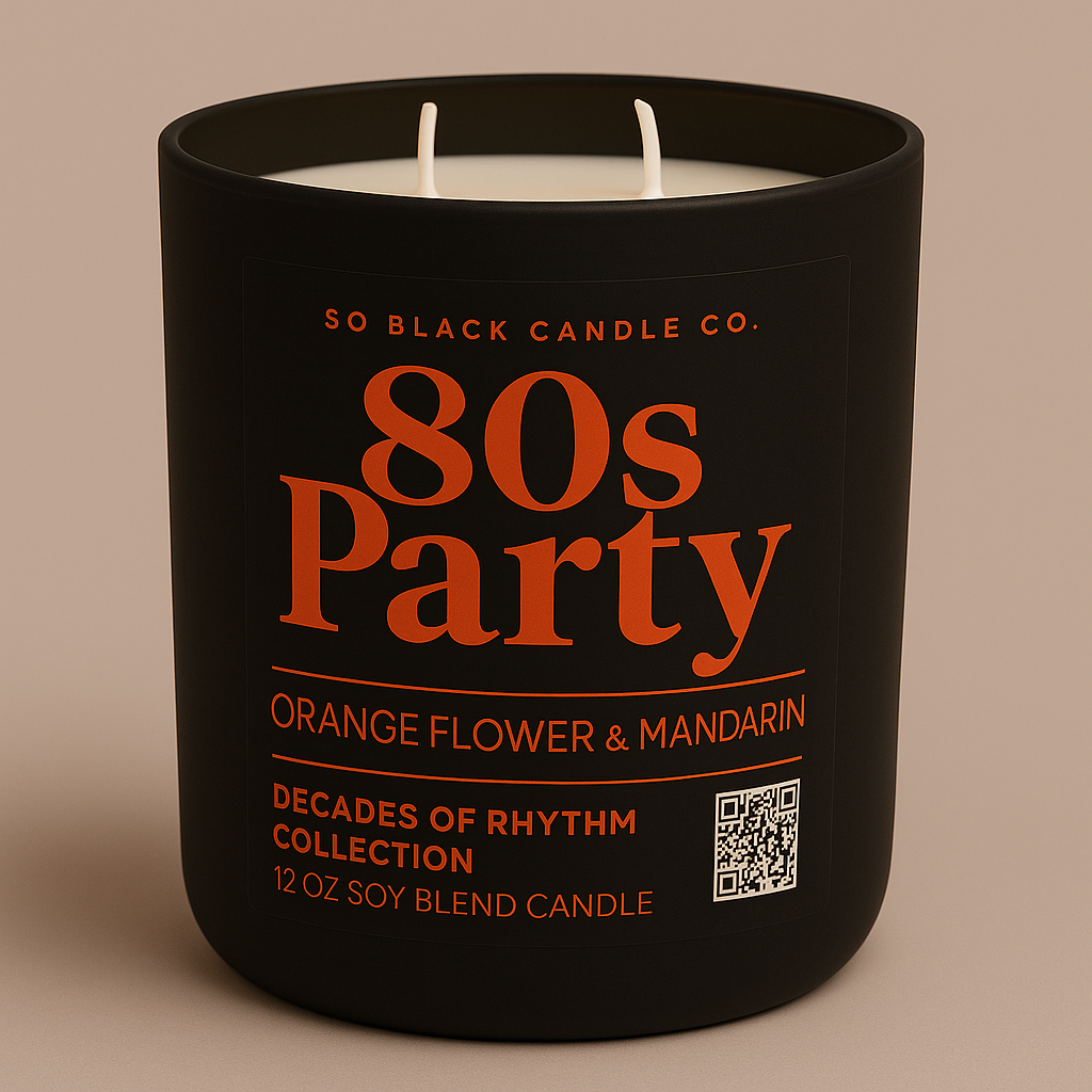 80s Party Candle - Orange Flower + Mandarin – So Black Candle Co.