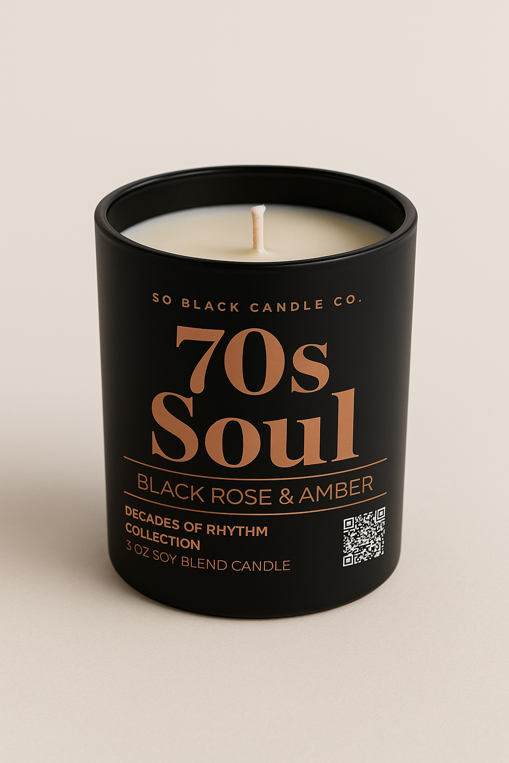 70s Soul Candle –  Black Rose + Amber